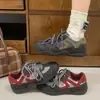 Nuevos zapatos atléticos y casuales para mujer 2026, punta redonda retro, suela gruesa, bloques de color de otoño, antideslizantes, versátiles de lona