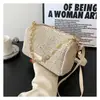 Nueva moda transfronteriza bolsa tejida de paja para mujer moda coreana bandolera tejida bolsa cuadrada pequeña bolsa al por mayor