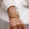 Pulsera Abierta de Estilo Frío Transfronterizo Europeo y Americano, Sensación de Alta Gama, para Hombre y Mujer, Estilo Ins, Anillo de Brazo, Pulsera de Moda Sencilla de Lujo Ligero