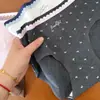 A9552 Calcinhas Femininas Color Block Dopamina Algodão Classe A Estilo Academia Britânica 10A Algodão Puro Gancho Estendido