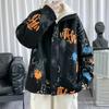 Ge Hua Ropa acolchada de algodón de doble cara para hombre Invierno Moda de preparatoria Estudiante Guapo Acolchada de algodón gruesa Forrada de vellón de lana de cordero para adolescentes