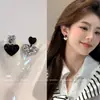 Pendientes de Corazón de Color Contrastante Grandes y Pequeños para Mujer 2025 Nuevo Estilo Caliente Pendientes Elegantes de Lujo Accesible Pendientes Únicos Versátiles