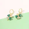 Yiwu joyería transfronteriza Amazon popular trébol incrustado de diamantes moda elegante lujo ligero todo partido pendientes de moda para mujer