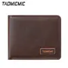 Cartera de Cuero PU para Hombre Cosida de Verano Ultradelgada Billetera Pequeña Creativa para Monedas con Múltiples Ranuras para Tarjetas Cartera Vintage para Adolescentes