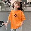 Camiseta de Manga Corta para Niña Algodón Puro Verano Estilo Delgado 2026 Nueva Linda Fresca Ropa Estampada Tops de Verano para Niños