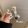 Presilha de cabelo metálica com laço, tamanho pequeno, para coque, grampo de cabelo, feminina, clip de tubarão de alta qualidade, adorno de cabeça para a parte de trás da cabeça, estilo fada Mori