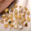 Colgante de Oso Nuevo Incrustado de Diamantes Europeos y Americanos de Acero de Titanio, Colección de Accesorios Creativos para Collar de Perlas y Pulseras DIY, Hecho a Mano