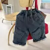 2026 Moda Infantil Outono/Inverno Estilo Coreano Infantil Calça Jeans com Plus Velvet Calça de Algodão Calças Longas de Inverno para Meninas Calças Infantis para Meninos 7687