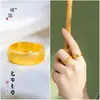 Mismo Estilo que el Anillo Sencillo Ajustable Estilo Chino Nuevo con Patrón de Loto Dorado Arena de la Tienda Puzuo Gold para Dedo Índice para Hombres y Mujeres