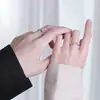 Nuevo anillo de pareja enamorada para hombre y mujer un par de anillo abierto moda anillo de pareja de onda irregular