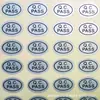 Impressão do Fabricante Etiqueta Autoadesiva Dragão Prata Fosco Passa QC Fundo Prata Letras Pretas 15*12 Adesivo de Inspeção Oval