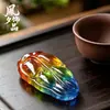 Collar con Colgante de Hoja de Cristal de Colores con Colgante de Buda Guan Gong, Cadena Versátil para Suéter con Piedras de Colores Pixiu