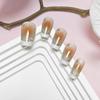 Dulces Uñas Manicura Ojo de Gato, Dulces y Cool Parches de Uñas Francesas con Borde Blanco, 10 Piezas, Uñas Portátiles Codificadas Más Vendidas