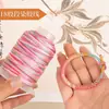 Hilo Teñido Degradado de 18 Hilos para Tejer Pulseras, Materiales de Cuerda Hechos a Mano para DIY, Cordón para Tejer Pulseras y Collares, Hilo para Manualidades