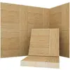 Paneles auto-adhesivos de fibra de poliéster con acabado madera, impresión UV 3D, para absorción de sonido y decoración de paredes, transfronterizos