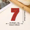 Parches bordados de letras inglesas 26 y números con lentejuelas rojas más vendidos transfronterizos con adhesivo termofusible para decoración de ropa