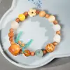 Pulseira Bodhi Multi-Tesouro de Dezoito Sementes de Primeira Linha, Joia de Sândalo Gatinho Trazedor de Sorte, Pulseira com Pingente de Contas Budistas, Contas de Oração