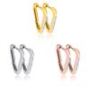 Aretes distintivos de triángulo de forma especial con hebilla para la oreja para hombre y mujer, simples, europeos y americanos, de acero inoxidable, acero de titanio, aretes transfronterizos con diamantes de imitación