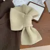 Bufanda Otoño e Invierno Nueva Color Puro Ropa de Trabajo Elegante Versátil Perezoso Perforada Cruzada Bufanda Caliente Protección para el Cuello Bufanda Tejida