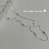 Corrente Simples de Prata Esterlina S925 Coreana com Colar de Contas de Arroz para Mulheres, Empilhável, Estilo Ins Coreano, Nicho, Versátil, Corrente de Clavícula de Alta Qualidade