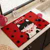Alfombrilla Drenante de Tierra de Diatomeas para Gatos con Bloques de Color Dulces y Frescos, Rayas Rojas y Azules, Alfombrilla Absorbente para Cocina, Alfombrilla Antideslizante para Mesa, Alfombrilla para Control de Agua para Vajilla