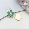 1 Accesorio de Joyería DIY Verde Aleación Esmalte Flor de Cerezo Colgante Llavero Pendientes Accesorios para el Cabello Encanto para Teléfono Venta al por Mayor