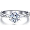Estilo coreano Luxo Amor Seis-Garra Anel Sobreposição Grupo de Abertura Diamante Conjunto Anel de Diamante de Zircão 1 quilate Anel de Seis-Garra