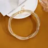 2025 estilo nuevo pulsera retorcida multicapa exagerada nueva cadena de resorte de lujo ligero pulsera gargantilla corta venta al por mayor transfronteriza