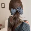Pinza de Tiburón con Lazo Gris para Mujeres Cola de Caballo Alta Bola en la Cabeza Parte Posterior de la Cabeza Pinza Fija para el Cabello Accesorios para el Cabello