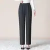 Calça Elegante para Mães, Cobrindo o Quadril, para Outono de 2026, Casual para o Trabalho, Nove Pontos, Cintura Alta, Calça Social
