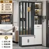 Gabinete de entrada y zapatero de lujo ligero estilo italiano integrados, mampara divisoria de sala de estar moderna minimalista con banco para cambiarse los zapatos y mueble para vino