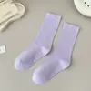 Medias Blancas de Longitud Media para Niños Primavera y Otoño Medias de Moda Estilo Japonés Medias sin Costuras Medias de Algodón Puro