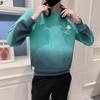 Suéter degradado para hombre de otoño, top personalizado holgado de manga larga, moderno, marca de moda, casual, cuello redondo, camiseta, chaqueta