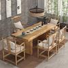 Nuevo juego de mesa y silla de té de estilo chino, moderna y sencilla, de madera maciza, estilo Kung Fu Zen, mesa de té de troncos