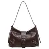 Bolso nuevo estilo transfronterizo 2026, bolso cruzado de color liso, moderno y minimalista, bolso de motocicleta plisado de gran capacidad, bolso de hombro, bolso para mujer