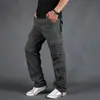 Pantalones Casuales Transfronterizos para Hombre Primavera Nuevo Algodón Puro Talla Grande Monos Holgados Deportivos Rectos Exteriores Pantalones de Múltiples Bolsillos