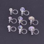 时尚流行款DIY饰品配件 可插孔水晶珠树脂U形耳夹 无耳洞无痛耳夹