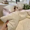 Juego de ropa de cama de algodón puro de doble capa con puntos de colores, juego de cuatro piezas para cama individual, funda de edredón para dormitorio de estudiante, juego de tres piezas 4