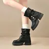 Botas Chunky de Plataforma de Suela Gruesa para Mujer Botas Individuales 2026 Otoño Nueva Llegada Más Vendidas Botas Acumuladas Botas de Pierna de Pantalón Merade Botas de Montar