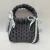 Comercio Exterior Hilo Fresco Súper Grueso Bolso Tejido a Mano DIY Bolso Terminado Bolso de Mano Tejido a Mano Hecho por Uno Mismo Regalo para Novia