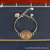 Pulseira de Liga Xizang Pulseira Pulseira Rotativa Nove Palácios Fofoca Lótus Feminina Vintage Criativa Pulseira de Liga