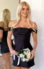 Vestido Tubinho de Cetim Doce para Mulheres 2025 Novo Outono Elegante de Um Ombro Cintura Curta