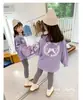 Ropa para Niñas Sudadera Vestido Falda de Longitud Media 2026 Modelo Nuevo para Niñas Morado Diseño 3D Alas para Bebés y Niños Pequeños