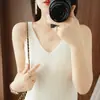 Ropa de punto de hilo de mecha, nuevo producto de otoño transfronterizo, top sin mangas tipo camisola con cuello en V, chaleco para mujer, estilo corto para usar como prenda exterior