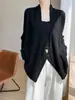 Elegante y Sofisticado Cárdigan de Punto Estilo Envolvente con Cuello en V para Mujer, Nuevo Estilo Otoño e Invierno, Estilo Ligeramente Maduro, Chaqueta Suéter Suave y Holgada