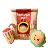 Set de Juguetes Olfativos para Perros Hamburguesa Escondite Juguete de Peluche con Juguetes de Comida Chirriantes Bolsa Interactiva de Premios para Perros Juguete de Peluche Suave para Estimulación Nasal Alivio del Aburrimiento Multicolor