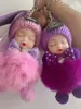 Muñeca para Dormir de Piel Genuina Influencer de Tiktok Accesorios para Bolsos Femeninos Colgante de Peluche Juguete de Muñeca con Piel para Bolsos