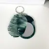 Nuevo Llavero Peine Espejo Multifuncional Transfronterizo, Colgante de Llave de Bolso Moderno y Versátil, Peine Espejo de Maquillaje Portátil