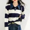 Suéter Pulôver Meio Zíper Estilo Coreano Outono/Inverno 2026 Feminino Outono/Inverno Estilo Preguiçoso Cor Sólida Malha Macia Solta