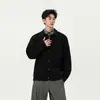 Nuevo Suéter Cardigan de Punto de Manga Larga para Hombre Otoño/Invierno 2026 Ajuste Holgado Tallas Grandes Chaqueta Retro Coreana de Moda